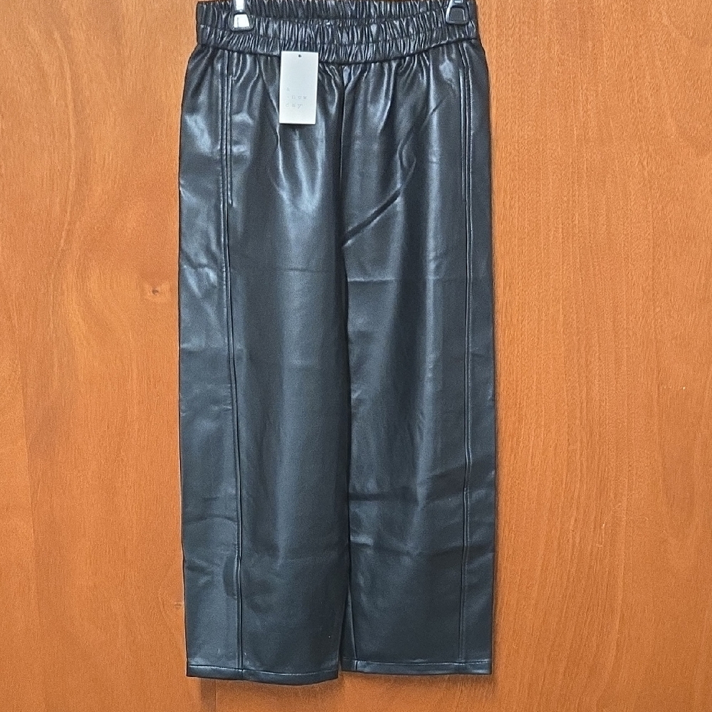 a new day Black Faux Leather Wide-Leg Pants